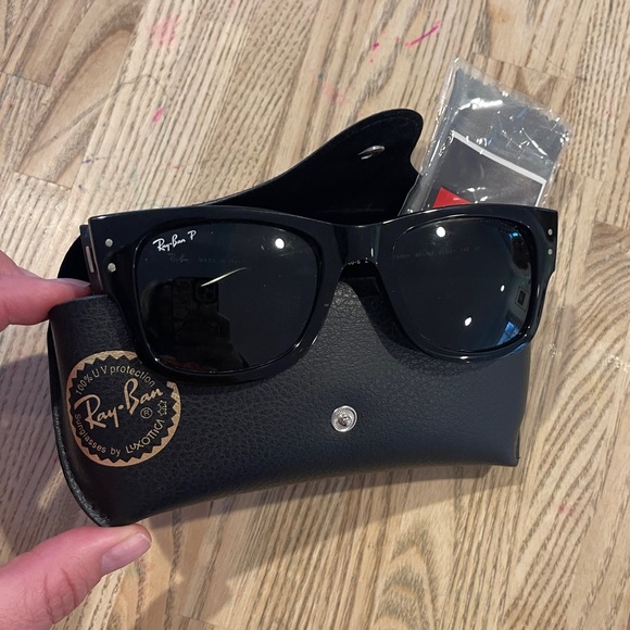 Ray-Ban Polarized Mega Wayfarer, Polished Black - Picture 5 of 8
